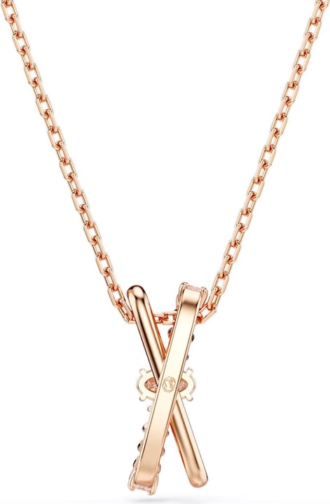 Produktbild Swarovski Hyperbola Halskette Verschiedene Schliffe Twist Weiss Roségold (38 cm)