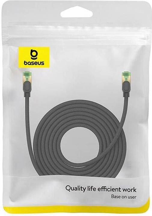 Actual product image Baseus Braided network cable cat.8 Ethernet RJ45, 40Gbps, 8m (black) (CAT8.1, 8 m)