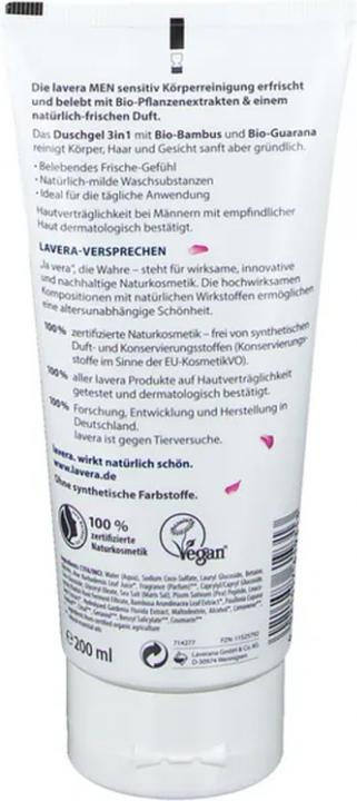 Produktbild Lavera Duschgel 3in1 Men sensitiv (200 ml)