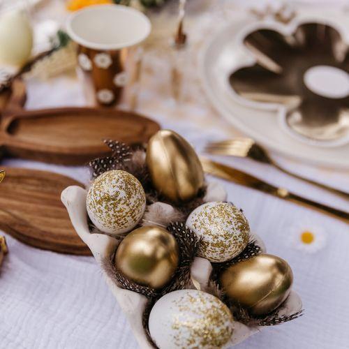 Image du produit Artifete Dekoration weisse & goldene Ostereier, 6 Stück (6 x)