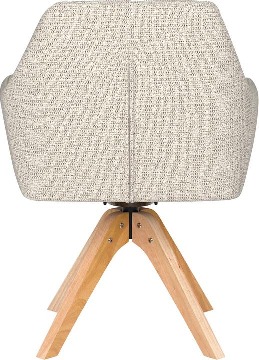 Actual product image White Label Living Chair Pete Off-White Wooden Swivel