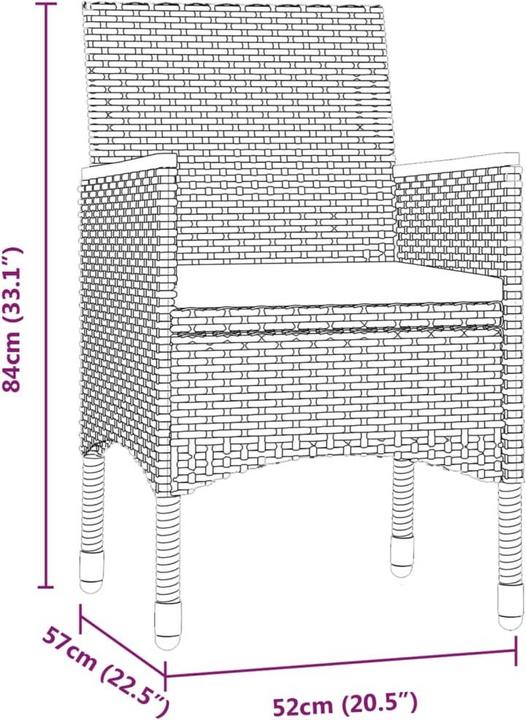 Produktbild vidaXL Garten Essgruppe (94 x 200 x 74 cm)