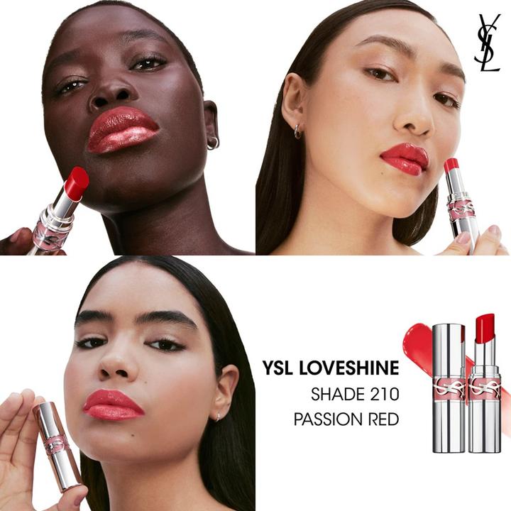 Actual product image Yves Saint Laurent Loveshine Rouge Volupte Shine Lipstick 210 (#210 Passion Red)