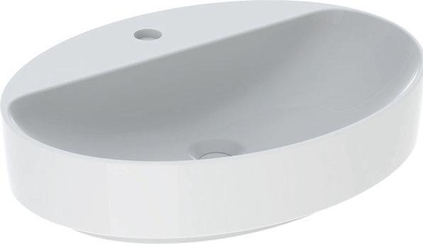 Produktbild Geberit VariForm Aufsatzwaschtisch oval, 600x450mm, mit Hahnloch, ohne Überlauf (984 mm, 600 mm)