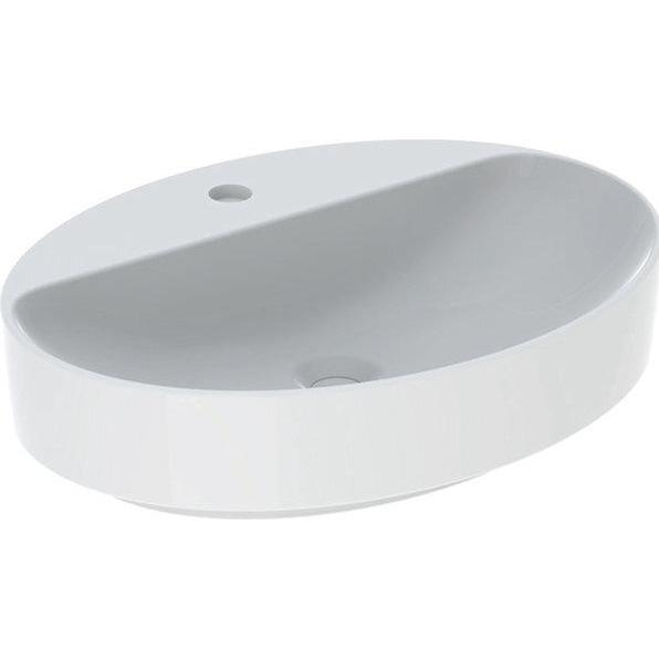 Thumbnail - Geberit, Waschbecken, VariForm Aufsatzwaschtisch oval, 600x450mm, mit Hahnloch, ohne Überlauf (585 mm, 195 mm)