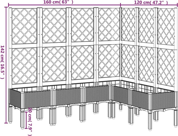 Actual product image VidaXL Planter with trellis PP