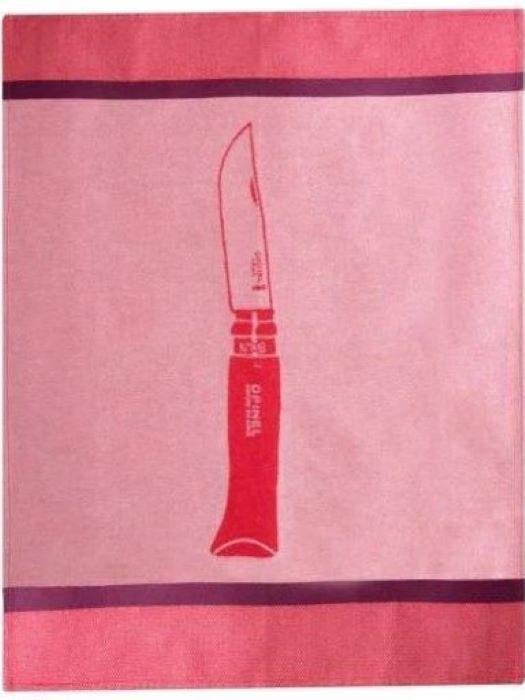 Opinel 002057 Unisex keukenhanddoek jacquard motief rood 50 x 70 cm (50 x 70 cm)