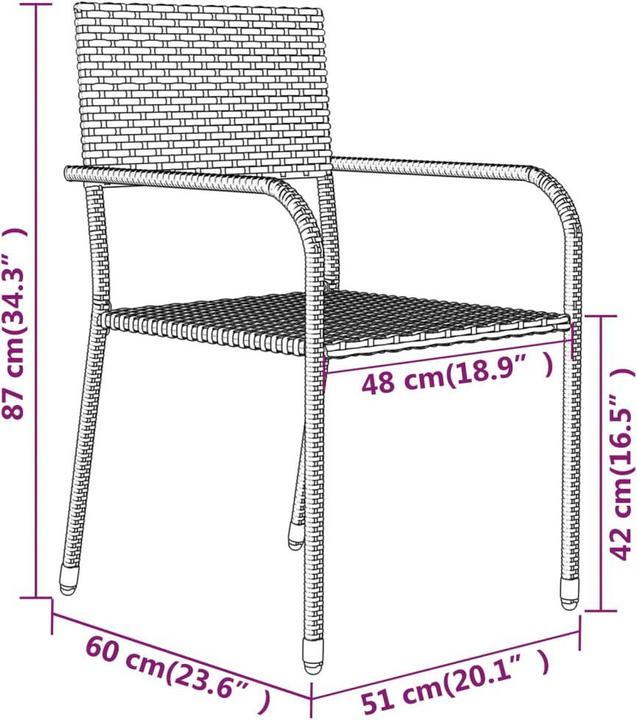 Produktbild vidaXL Garten Essgruppe (80 x 80 x 74 cm)
