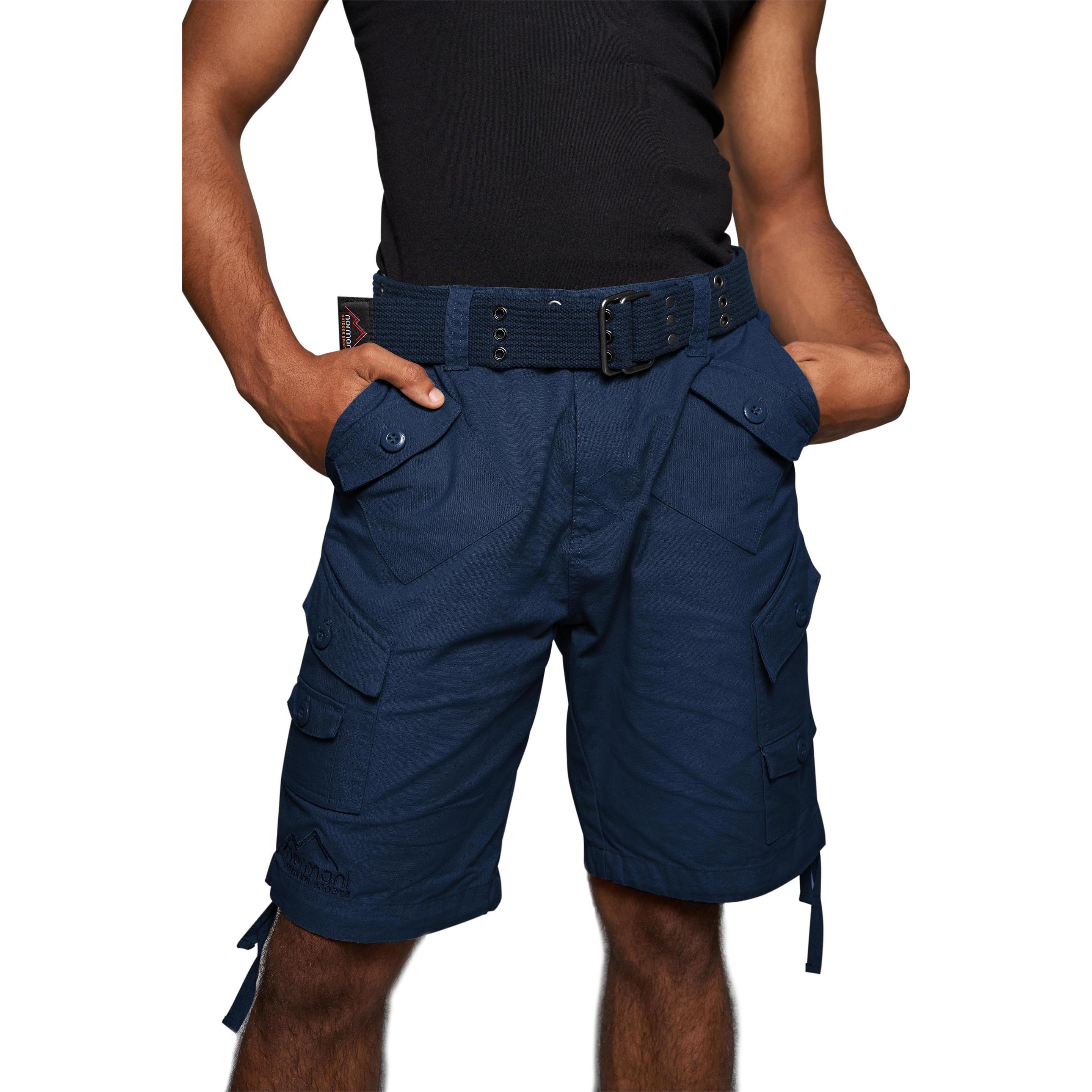 Normani, Herren, Shorts, Sommer-Shorts „Sonora“ mit Gürtel „Wadi“, Blau, (S)