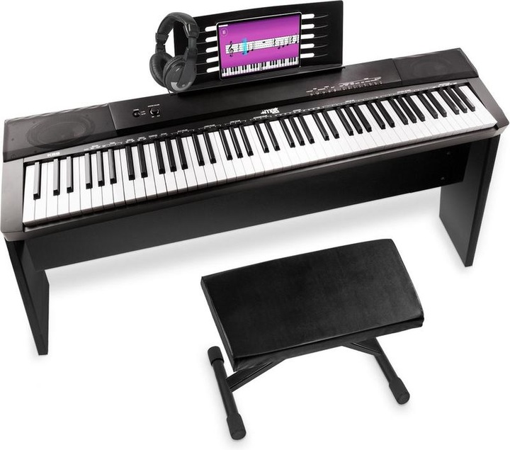 Produktbild Digitales Klavier - Max KB6W Keyboard Piano mit 88 Tasten, USB MIDI, Sustain Pedal, Möbel, Bank und (88 Tasten)