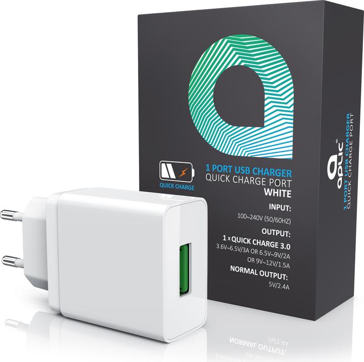 Produktbild Aplic Wireless Charger + Quick Charge 3.0 USB Typ A Ladegerät, Induktionsladegerät (10 W)