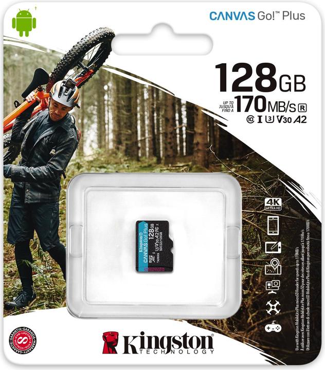 Productafbeelding Kingston Canvas Go Plus (128 GB, microSDXC, U3, UHS-I)