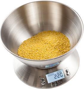 Actual product image Adler AD 3166 Kitchen Scale Stainless Steel Worktop Oval Electronic Kitchen Scale
