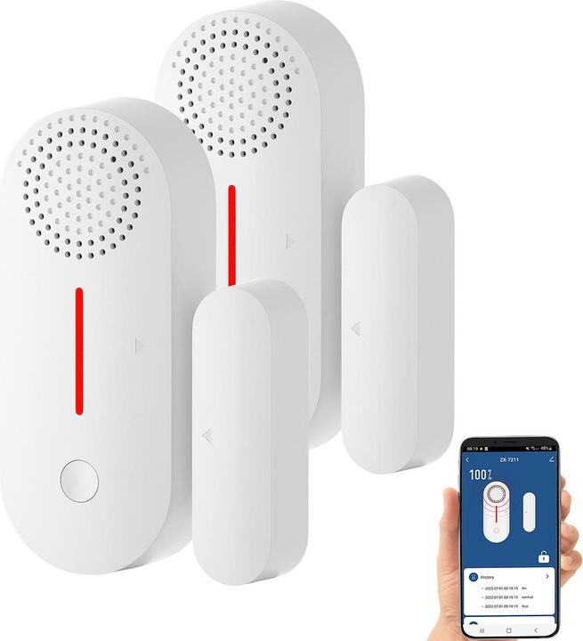 Immagine prodotto VisorTech Set di 2 allarmi WLAN 2in1 per porte e finestre