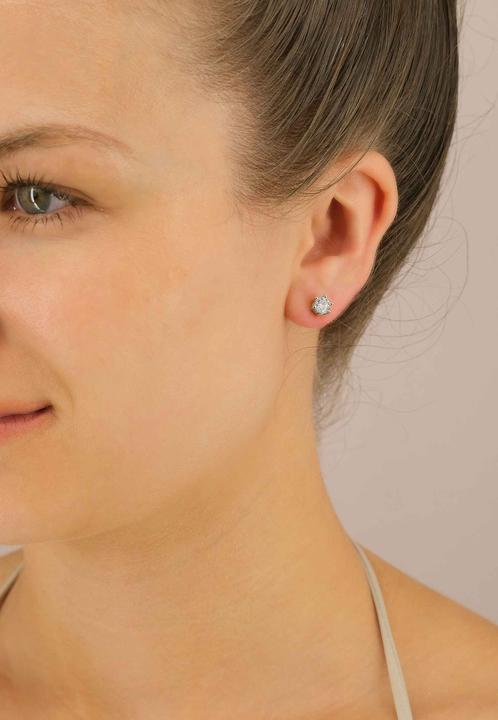 Produktbild Muau Solitaire earstuds 6-handle setting white gold 750 diamonds 1.00ct. 7mm (750/18K Weissgold)