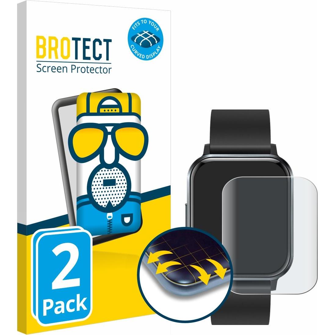 BROTECT Fullscreen Schutzfolie Displayschutz Folie Matt Entspiegelungsfolie, Smartwatch Schutzfolie, Grau