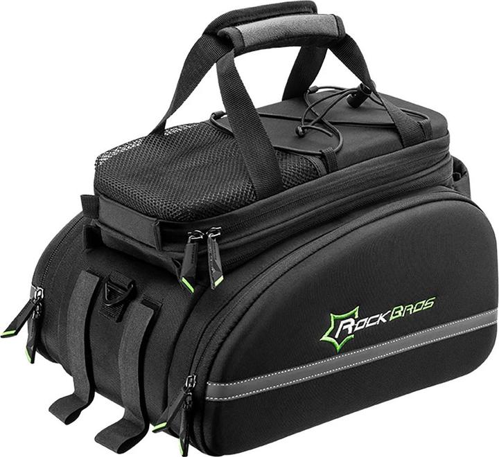 Rockbros A6-03BK bicycle bag for trunk 35 l with fold-out pockets - black (35 l, Gepäckträgertasche)