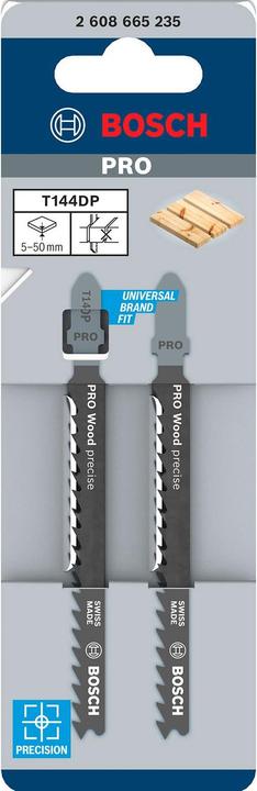 Produktbild Bosch Professional Zubehör PRO Wood precise T144DP Stichsägeblatt, 100 mm, 2-tlg.