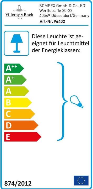 Energy Label Villeroy & Boch Helsinki (E27)