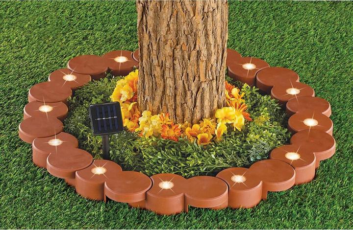 Produktbild HTI-Living Beetumrandung Nessa Solar Palisade 12-teilig Terracotta (264 cm)