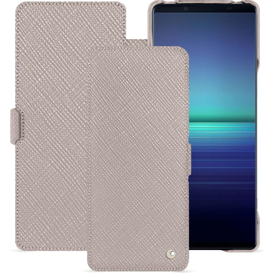 Noreve Lederschutzhülle horizontal (Sony Xperia 1 V), Smartphone Hülle, Beige