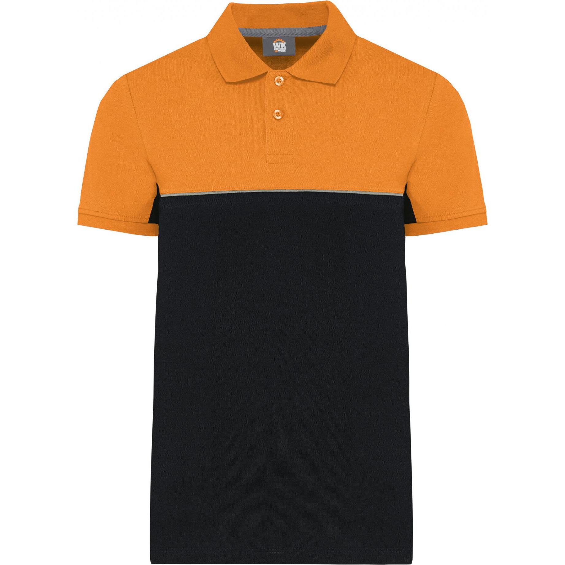 Kariban, Herren, Shirt, Zweifarbiges Poloshirt, Orange, Schwarz, (XS)