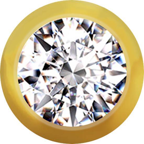 Immagine prodotto Star Piercing Micro sfera placcata oro con cristallo argento (Acciaio chirurgico 316L, senza ottone)