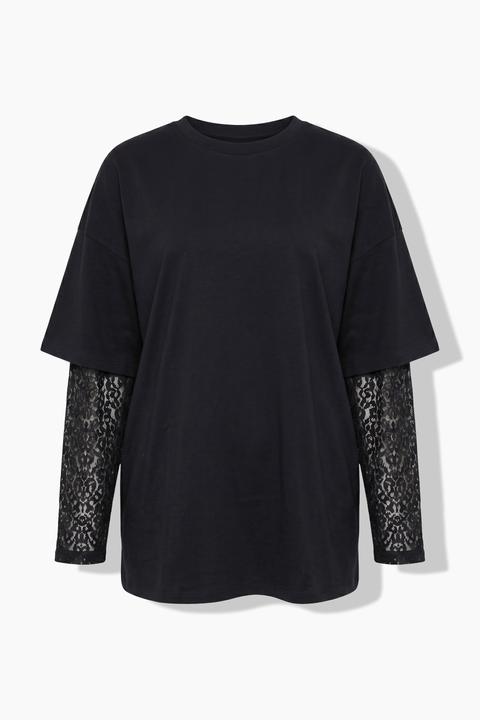 Produktbild Studio Untold T-Shirt, Oversize Shape, Langarm mit Spitze (54, 56)
