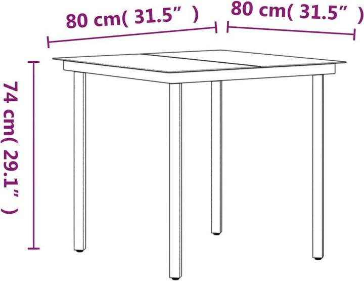 Produktbild vidaXL Padoner (80 x 80 x 74 cm)