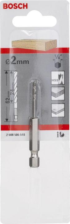 Actual product image Bosch Professional Zubehör Wood twist drill 2 mm Accessories (2 mm)