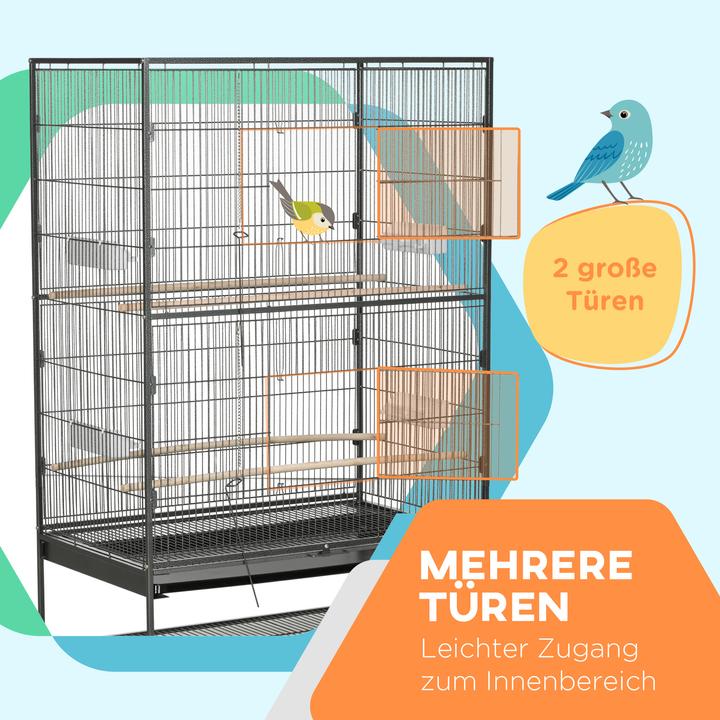 Actual product image PawHut Bird cage with castors