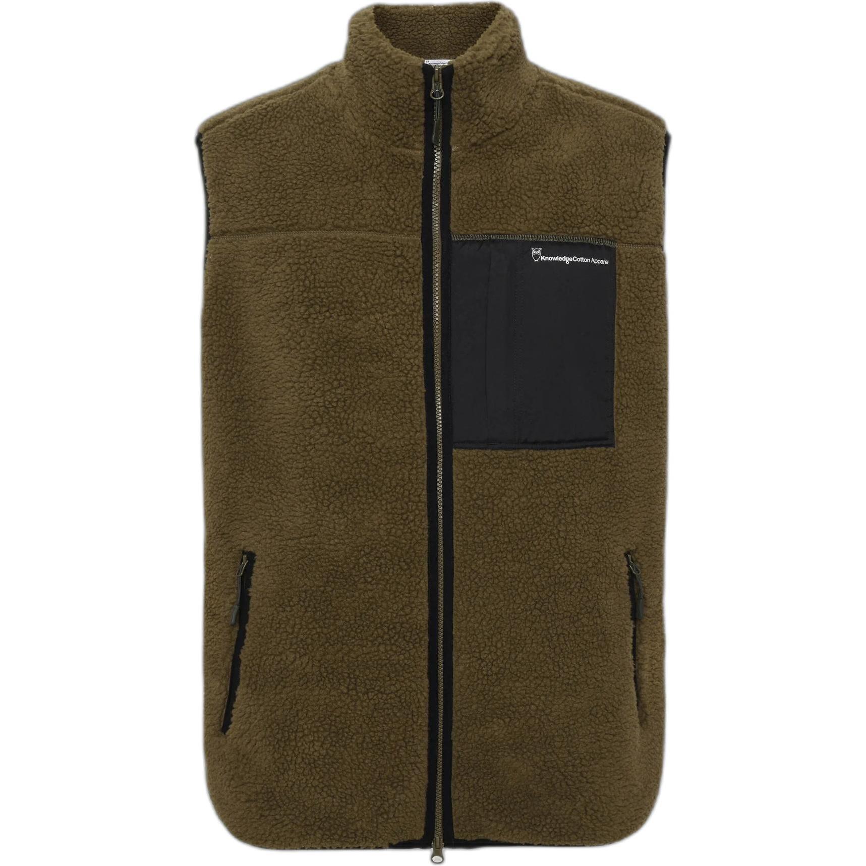 KnowledgeCotton Apparel, Herren, Weste, Ärmelloses Fleece, Grün, (L)