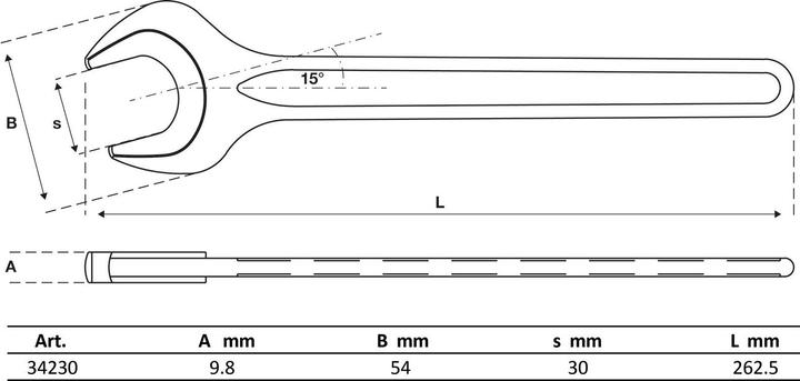 Actual product image BGS Single Open End Spanner DIN 894 30 mm (30 mm)