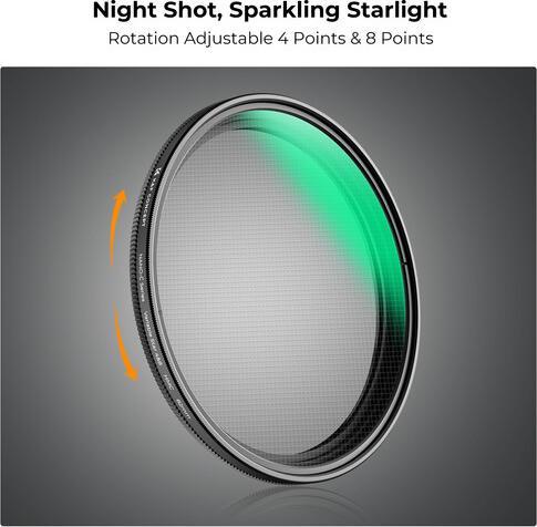 Produktbild K&F Concept 77MM Variable Star 4-8 Filter, 18 Layer Green Coated Optical Glass (77 mm)
