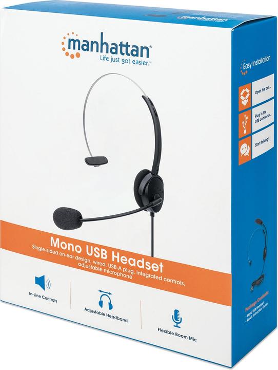 Image du produit Manhattan Casque USB mono (Filaire, USB-A)