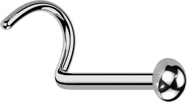 Immagine prodotto Star Piercing Nasenstecker gebogen silber mit Kuppel (senza ottone, Titanio)