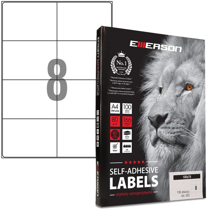 Emerson Etykiety A4 105x74mm białe (100)
