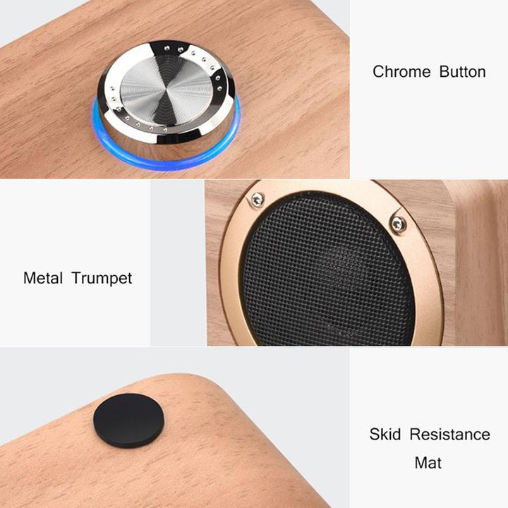 Produktbild PhoneLook Kabelloser Bluetooth 4.2 Lautsprecher im Retro -Look 5W 1+1 Stereo Sound (Stromversorgung über USB)