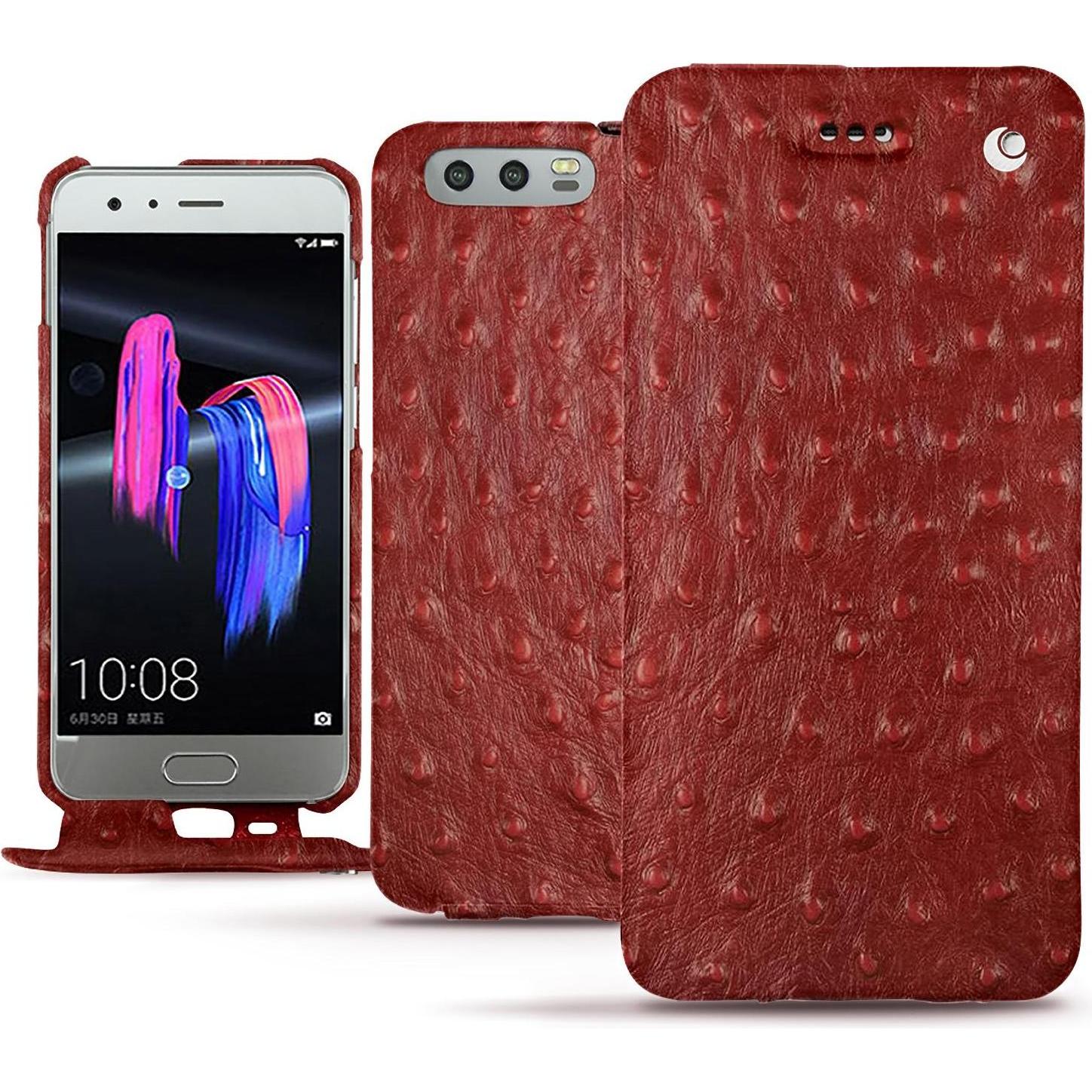 Noreve Lederschutzhülle vertikal (Honor 9), Smartphone Hülle, Rot