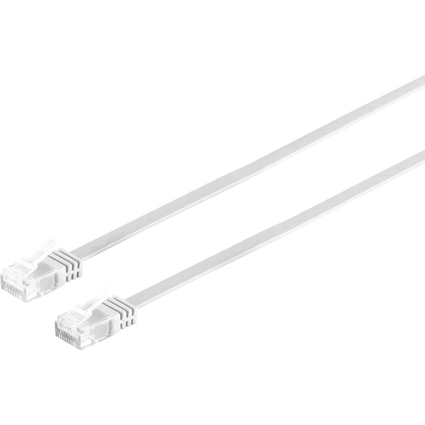 Tecline Patchkabel Cat.6 U/UTP, ungeschirmt, flach, weiss, 2.0m superflaches Patchkabel z.B. für die Verlegu (UTP, CAT6,...