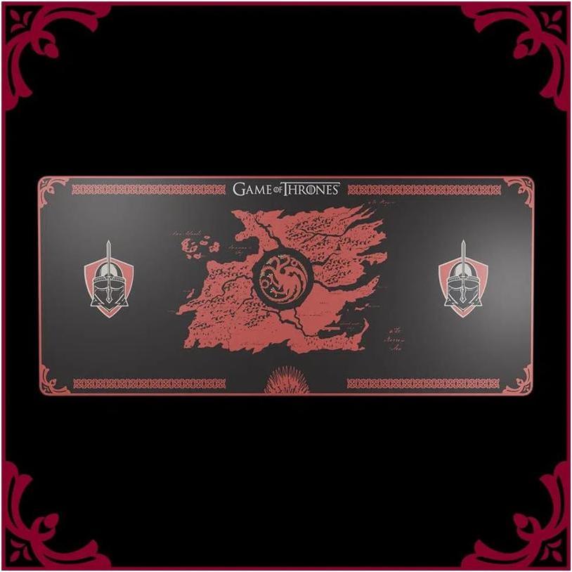 Lexip PIXMINDS X GAME OF THRONES Mousep nero XXL (XXL), Tappetino mouse, Rosso, Multicolore, Nero