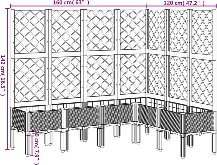 Actual product image VidaXL Planter with trellis PP