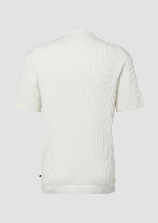 Produktbild s.Oliver Strickpullover Geripptes Strick-Polo aus Baumwolle mit Reissverschluss (M)