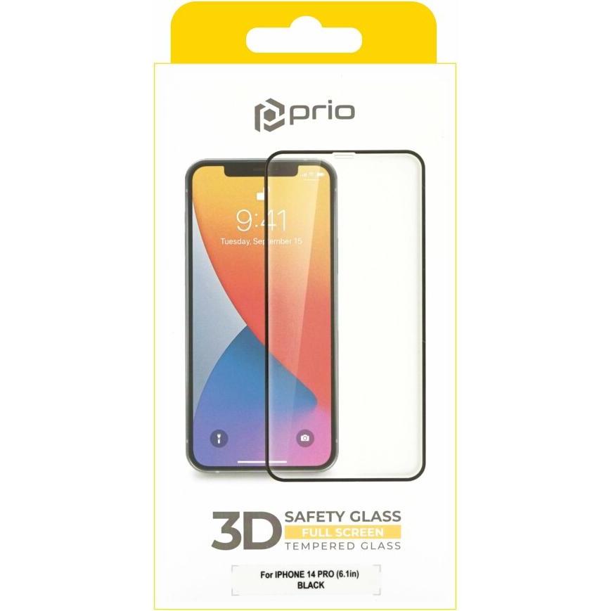 Thumbnail - prio 3D Displayschutzfolie aus gehärtetem Glas für iPhone 14 Pro (6,1 Zoll) schwarz (1 Stück, Apple iPhone 14 Pro), Smar...