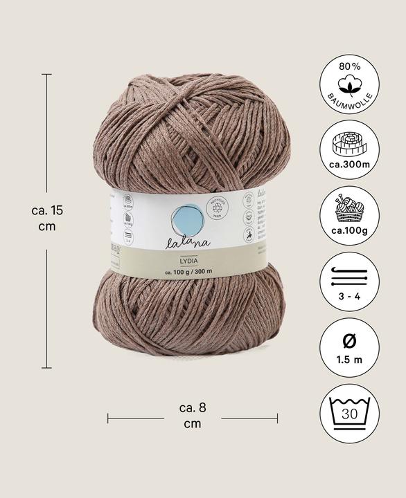 Immagine prodotto Lalana Lana Lydia, filato d'ordito 1,5 mm x 300 m, 100 g (300 m)