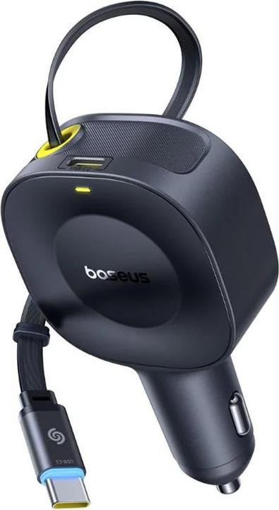 Produktbild Baseus - Car Charger PrimeTrip VR2 (C0206400) - with Retractable Cable, 2 x Type-C, 30W - Black