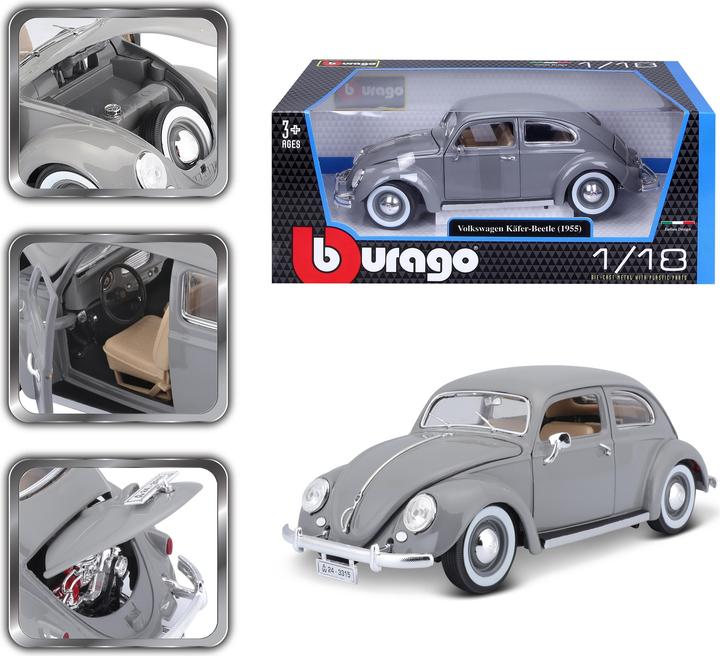 Produktbild Bburago Volkswagen Käfer 1955 grau 1/18