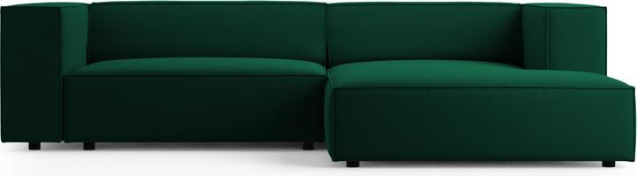 Actual product image Cosmopolitan Design Velvet Right Corner Sofa, "Arendal", 3 Seats, Bottle Green, 224x166x70 Made in Europe (Corner sofa)