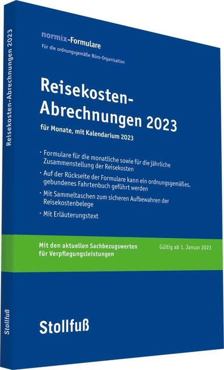 Produktbild Reisekosten-Abrechnung 2023 mit Kalendarium (A4, Deutsch)