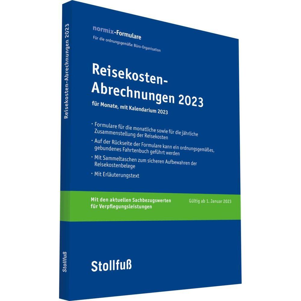 Stollfuß Buch, Kalender, Reisekosten-Abrechnung 2023 mit Kalendarium (A4, Deutsch)
